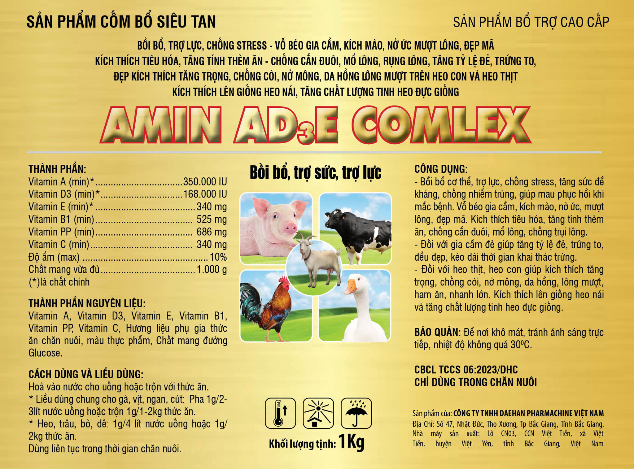Ảnh sản phẩm CANXI AD3E Soluble (Cốm Canxi tăng khung, chống còi) Chuyên dùng cho gia cầm