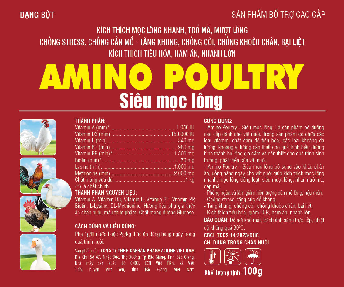 Ảnh sản phẩm AMINO POULTRY (Siêu mọc lông)
