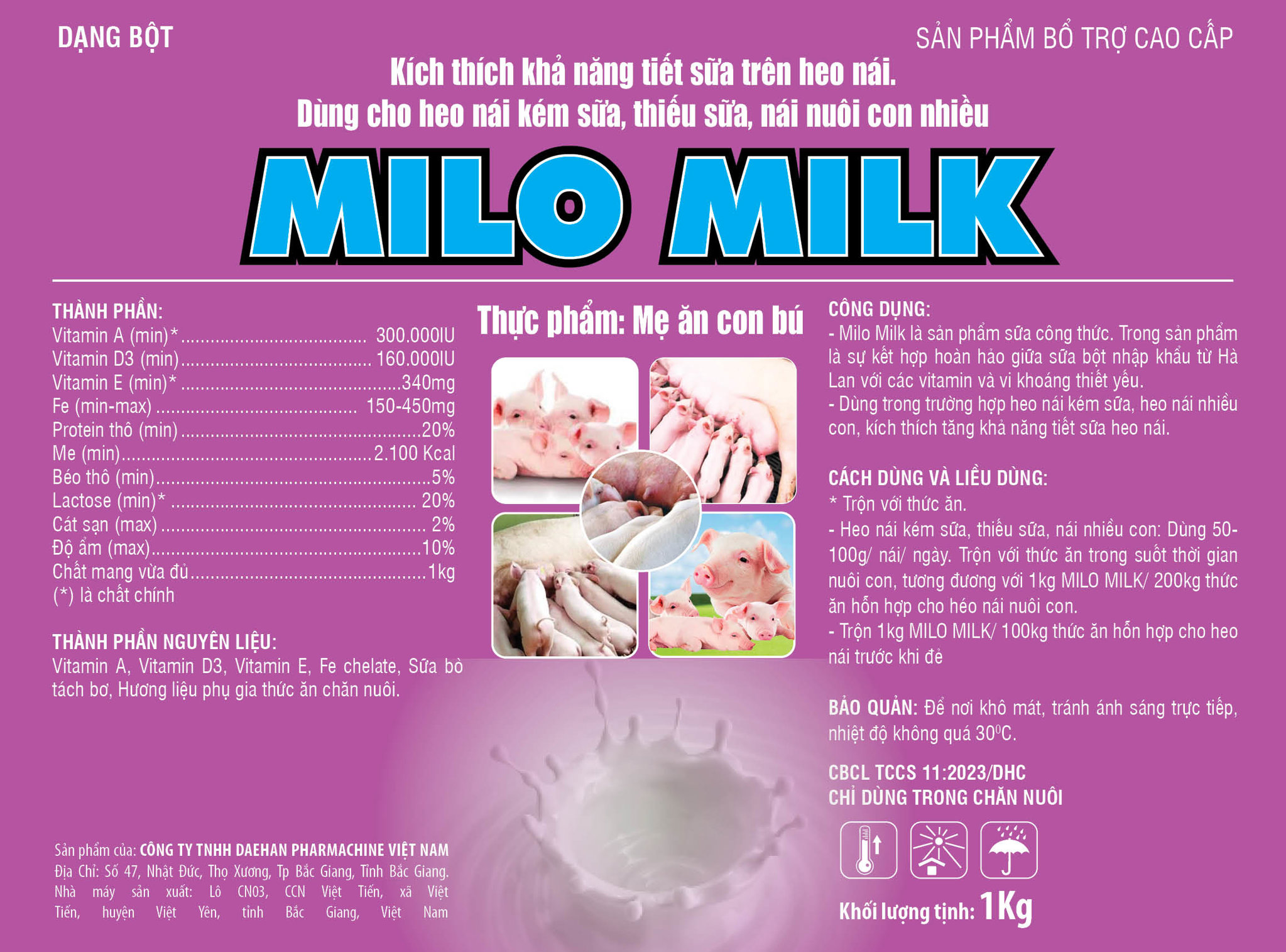 Ảnh sản phẩm MILO MILK (Sữa mẹ ăn con bú, Chống còi heo con)