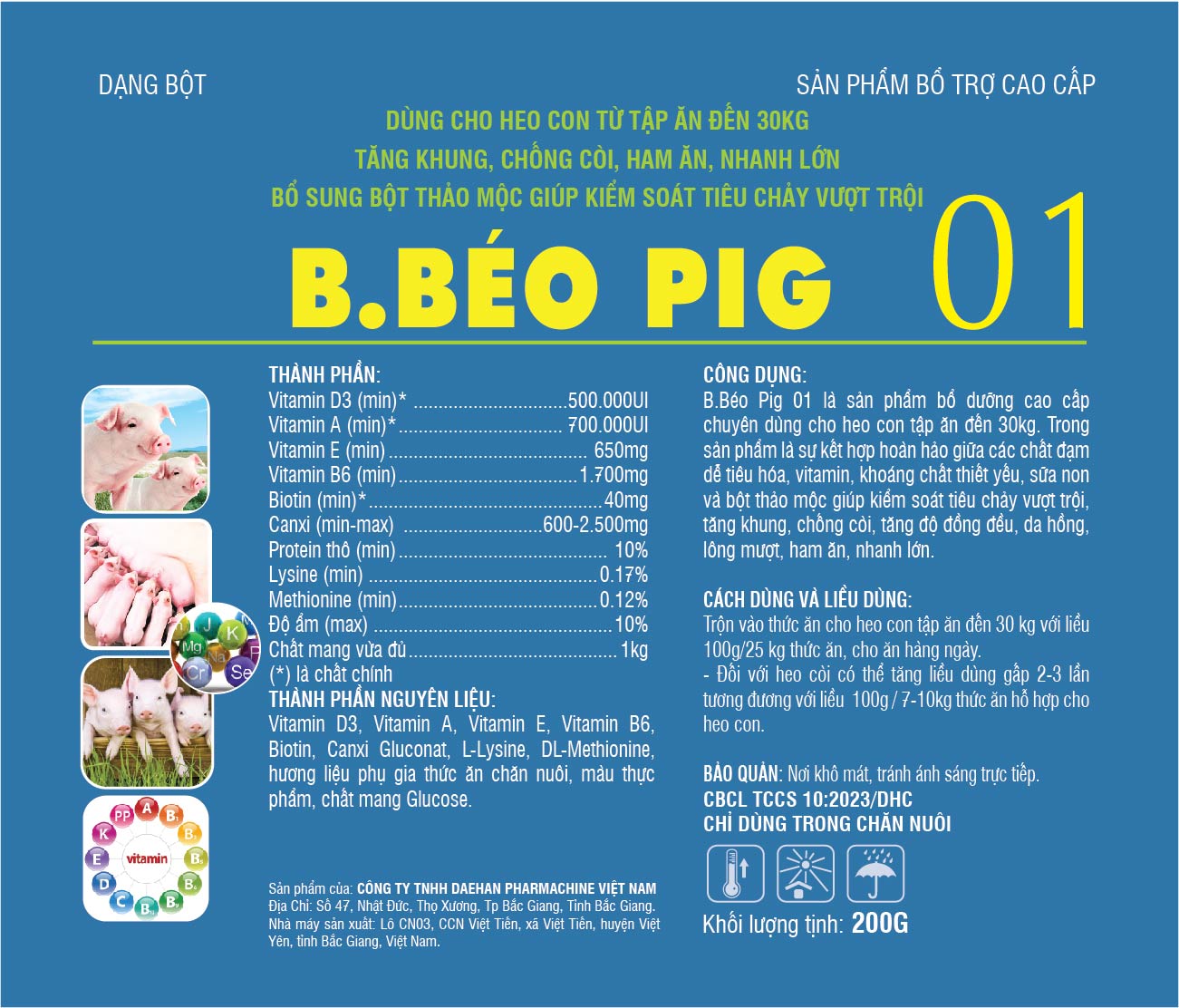Ảnh sản phẩm B.BÉO PIG Ⅰ (Tăng tốc heo con, tăng khung chống còi)