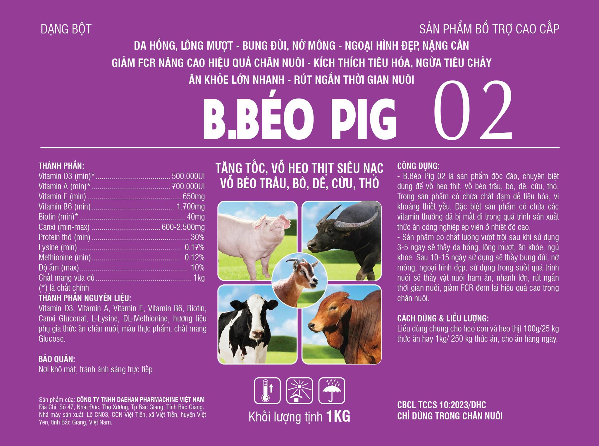 Ảnh sản phẩm B.BÉO PIG Ⅱ (Vỗ béo heo, trâu, bò)